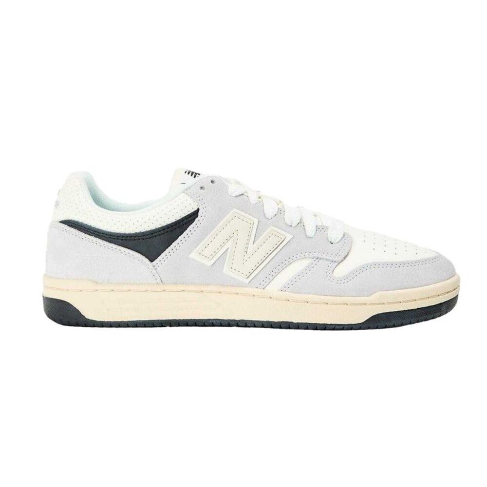 New Balance Mens BB480IGB Leather Sneakers / Gray/Sea Salt